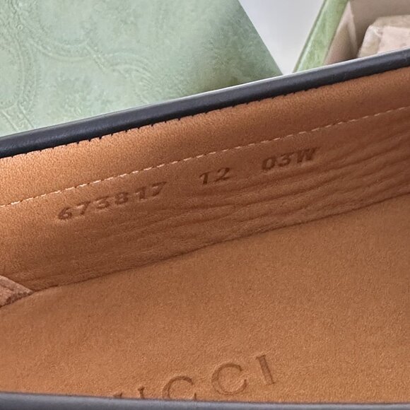 NEW GUCCI SUPREME TASSEL BLACK LEATHER & CANVAS MEN’S SHOES US 13 / 12 G $920 - Picture 7 of 10